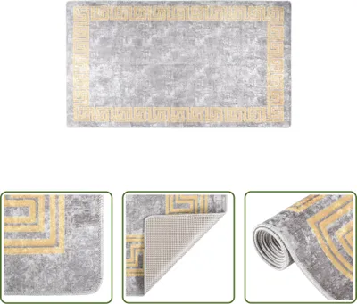 Produktbild von The Living Store Teppich Waschbar Grau 190x300 cm Rutschfest