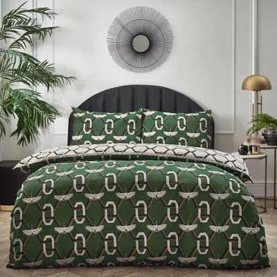 Immagine prodotto di Furn - design geometrico - set di biancheria da letto "Avalon" RV3235 (king size) (verde)