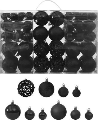 Produktbild von 100-tlg. Weihnachtskugel-Set Schwarz
