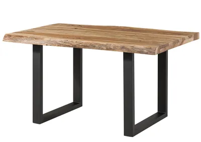 Image de MASSIVMOEBEL24 | Table à manger 160x90 en bois de Sheesham sablé bois naturel pieds en U anthracite mat FREEFORM 5