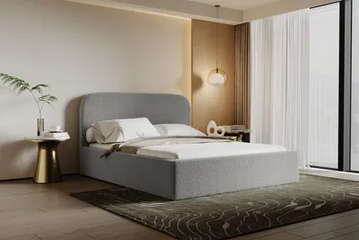 Produktbild von MR GROUP Boxspringbett MONACO 200x200cm mit Bettkasten und mit Matratze Polsterbett Stauraumbett Holzlattenrost Doppelbett quelle 83 – hellgrau