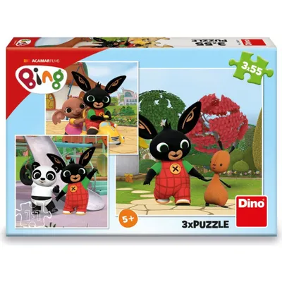 Produktbild von DINO Puzzle Bing spielt 3x55 Teile