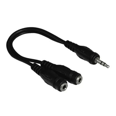 Produktbild von Hama 48925 50 cm Audiokabel - Zweiter Anschluss: 2 x Mini-phone Stereo Audio - Female - Schwarz
