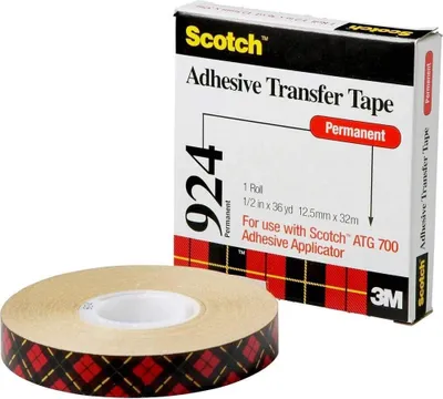 Immagine prodotto di 3M 9241255 3M Transferklebstoff-Film ATG 924, 12 mm x 55 m