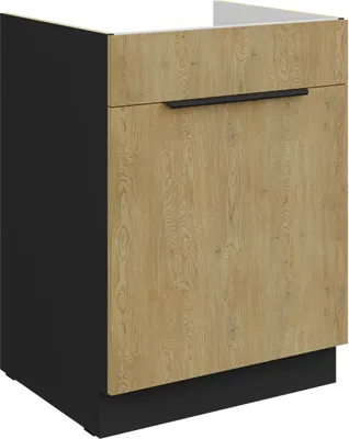 Produktbild von Spülenunterschrank Cremona schwarz 60 ZL 1S BB mit Auszug