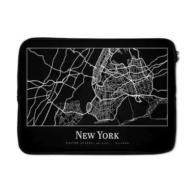Produktbild von MuchoWow® Laptop Hülle 14 ZollKarte - New York - Stadtplan - Karte Laptoptasche - Laptoptasche - Stoßsicher - Schutzhaube