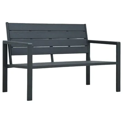 Obrázek produktu pro The Living Store Zahradní lavice 120 cm HDPE šedá vzhled dřeva