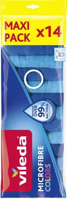 Produktbild von Vileda Allzwecktuch Microfibre Colors Mikrofaser 30 x 30 cm blau- 14er Pack