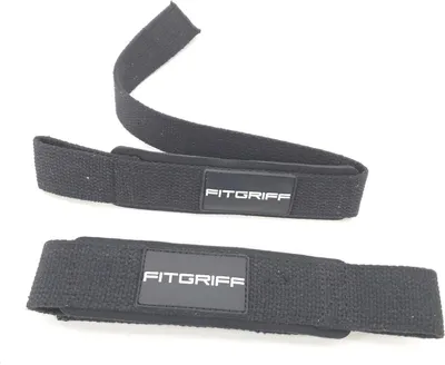 Produktbild von Fitgriff® Zughilfen Gepolstert Krafttraining Bodybuilding Fitness Kreuzheben Gurte Lifting Straps Frauen Männer Schwarz Dynamic