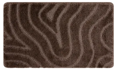 Produktbild von Badteppich SUPREME WAVES, Wellen, rutschfest, weich – braun braun 50x80 cm
