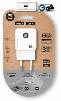 Zdjęcie produktu dla Ładowarka szybka Gan 20 W, USB-C, biała