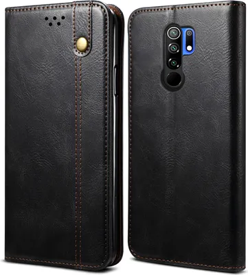 Immagine prodotto di Custodia per Xiaomi Redmi 9, portafoglio in pelle flip case con funzione stand nero