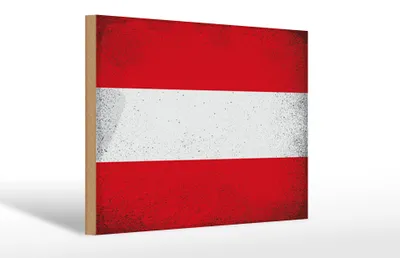 Produktbild von Holzschild Flagge Österreich 30x20cm Flag Austria Vintage