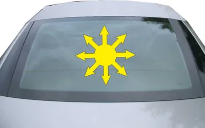 Produktbild von Indigos UG - Aufkleber Heckscheibe & Motorklappe DE2310 - gelb - 600x600 mm - Chaosmagie - Auto Scheiben Fenster Heckklappe Tuning Racing JDM - Die cut