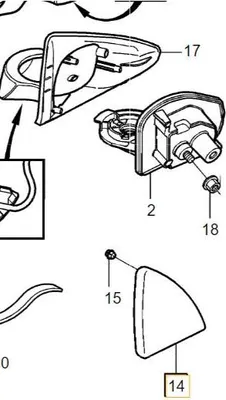 Zdjęcie produktu dla VOLVO S60 V70 Trójkąt lusterka wewnętrznego prawy OE 9151936