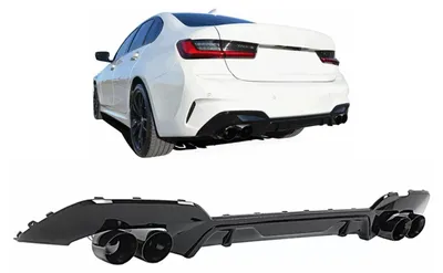 Produktbild von Stoßstange Diffusor Endrohre für BMW 3er G20 G28 G21 2018–06.2022 Schwarz.