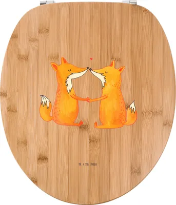Produktbild von Mr. & Mrs. Panda Toilettendeckel Füchse Liebe - Transparent - Geschenk, WC Sitz, WC-Sitz, Fuchs, Brille, Freundin, Partner, Liebespaar, klo deckel, Ehe, Klo-Deckel