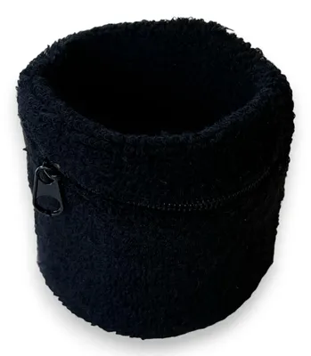 Productafbeelding van Benza Pols zweetbandjes met opbergvakje en rits - Zwart 6 cm - 25 stuks