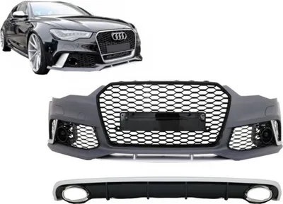 Zdjęcie produktu dla Zderzak przedni do Audi A6 C7 4G Facelift 11-14 RS6 Look Diffusor Exhaust