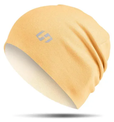 Immagine prodotto di Berretto beanie in pile giallo, da donna e da uomo, ideale per attività sportive all'aperto durante l'inverno