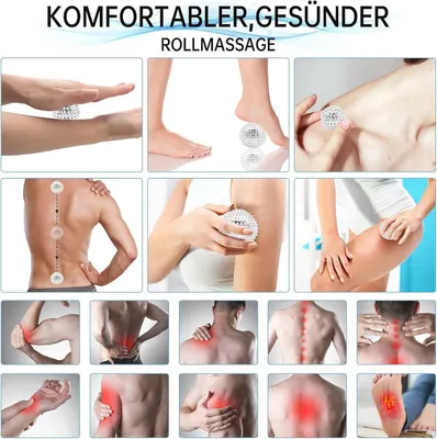 Egelbal Massagegerät Set mit Akupressurringen und Massagearmbändern zur Muskelentspannung