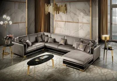 Obrázek produktu pro Wohnlandschaft Ecksofa U-Form Couch Sitz Polstersofa Sofas Möbel Sofa Italien