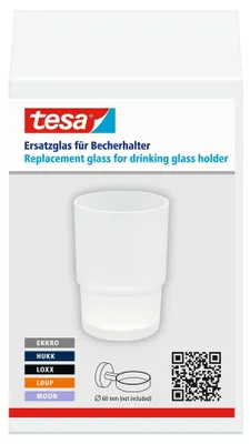 Produktbild von tesa Ersatzglas für Zahnputzbecherhalter Ekkro, Hukk, Loxx, Luup, Moon, Smooz | 1 Stück