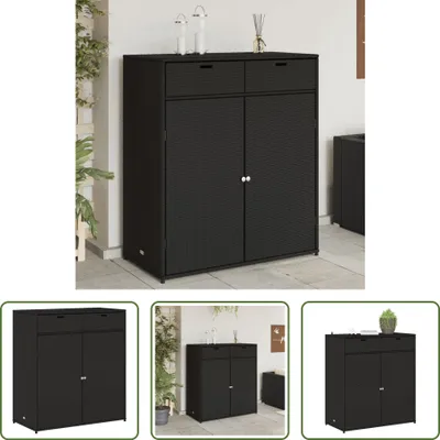 Immagine prodotto di The Living Store Mobile da giardino nero 105x55x113 cm Poly Rattan