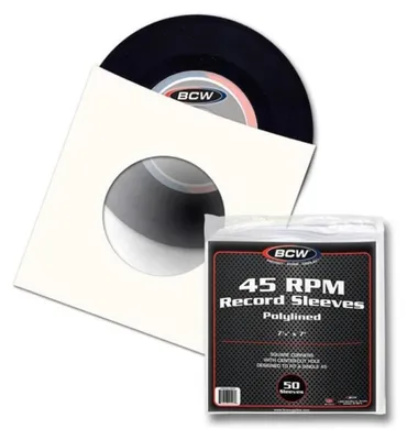 Image de BCW Pochettes de disques en papier 45 tours-Polylined (50 ct.)