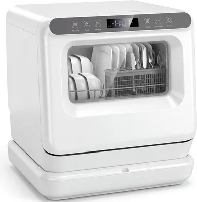 Produktbild von KOMFOTTEU Tischgeschirrspüler für 3 Gedecke, mini Spülmaschine mit 6 Programme, 8,25L Wassertank, 2 Wasserversorgungsmodi & Touch Control, kompakter Geschirrspüler für Wohnungen und Wohnmobile