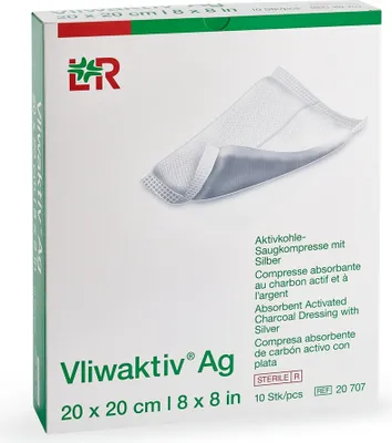 Image de Vliwaktiv AG Comp. absorbante au charbon actif avec argent 20x20 cm 10 pces