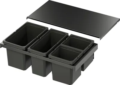Produktbild von Vs Envi Flex XS-256 Abfalltrennsystem KB 800mm Mülltrennsystem 1x21/1x16/2x7 Liter Lava