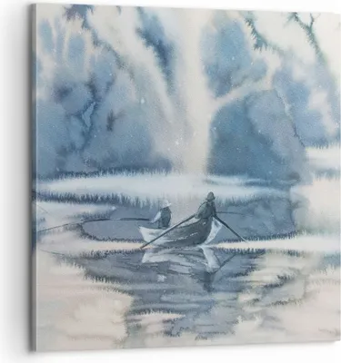 Produktbild von Bild auf Leinwand - Leinwandbild - Boot Fischer Wasser - 60x60cm - Wand Bild - Wanddeko - Wandbilder - Leinwanddruck - Bilder - Kunstdruck - Wanddekoration - Leinwand bilder - Wandkunst - AC60x60-3864
