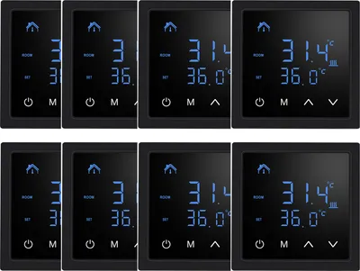Produktbild von 8X Smart Thermostat 16A Raumthermostat elektrische Heizungssteuerung Fußbodenheizung, mit LED-Touchscreen, für zu Hause Büros Einkaufszentren Hotels