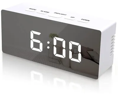 Produktbild von INF Digitaler LED-Wecker mit Spiegeloberfläche Weiß