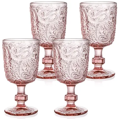 Image de Lot de 4 verres vintage pour le vin, d'une capacité de 300 ml