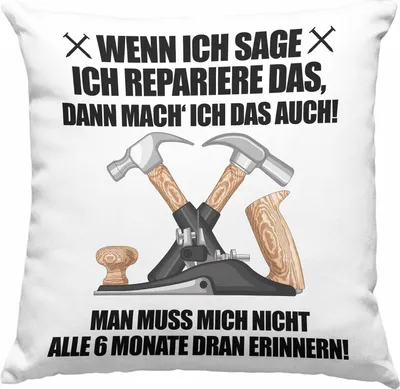 Produktbild von Trendation - Hausmeister Deko-Kissen mit Füllung 40x40 Lustiges Geschenke Lustig Spruch Haustechniker Geschenkidee Sprüche (Grau)