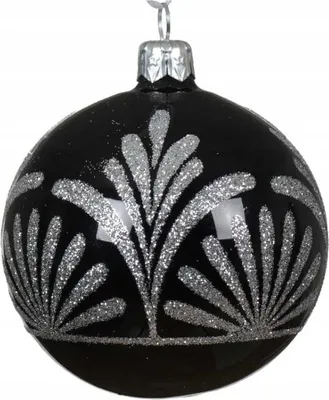 Productafbeelding van Kerstballen glas d8 cm zwart G Decoris