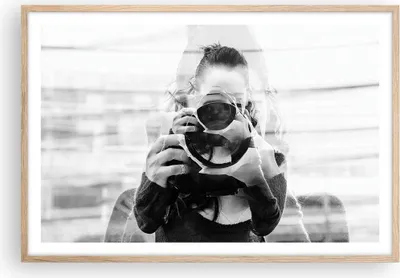 Produktbild von Gerahmtes Poster - Rahmen in heller Eiche - Fotograf Schwarzweiß Doppel - 91,5x61 cm - Wand Bild - Wanddeko - Wandbilder - Kunstposter - Wandposter - Bilderrahmen - Bilder - Kunstdruck P2NAA91x61-4586