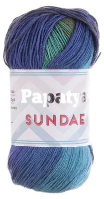 Papatya Sundae Strickgarn 100g – Farbvariante mehrfarbig 13 – Selbstmusterndes Farbverlaufsgarn.