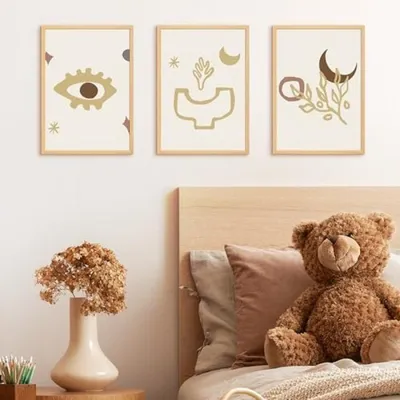 Productafbeelding van PromoHome® Set van 3 A3 fotolijsten - Natuurlijk hout met klikmontage, 29,7 x 42 cm