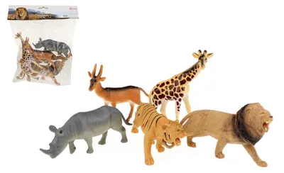 Zdjęcie produktu dla Zwierzęta safari plastikowe 11-15cm 5szt w torbie