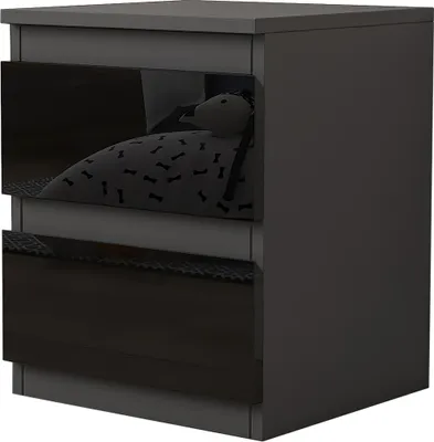 Produktbild von Nachtschrank Kenji Hochglanz grifflos mit abgeschrägter Oberkante 33x41x32 cm