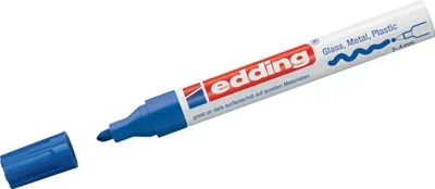 Produktbild von Glanzlack-Marker edding 750 blau Packung mit 10 Stück