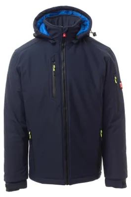 Produktbild von Mivaro Herren Winterjacke in Dunkelblau - Softshelljacke mit abnehmbarer Kapuze - gefütterte Jacke - wasserdicht und winddicht, Stehkragen, Regular Fit, Größen S bis 5XL