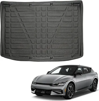 Image de Tapis De Coffre Sur Mesure Pour Kia Ev3 Depuis 2024, Noir, Antidérapant, Bord Haut, Toutes Saisons