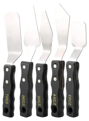 Produktbild von Palettenmesser-Set aus Edelstahl in Schwarz, 5-teilig
