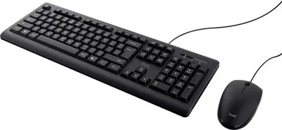 Obrázok produktu pre Trust Primo, Kábel, USB, Membránový spínač kláves, QWERTY, Čierna, Obsahuje myš