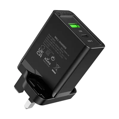 Obrázok produktu pre Adaptér Vention FBBB0-UK, USB-A, USB-C, 18W/20W, UK, čierny