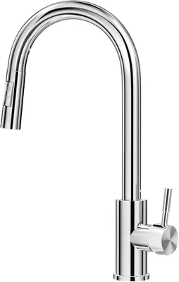 Produktbild von Wasserhahn Küche, Hochdruck Armatur Küche, Edelstahl Küchenarmatur Ausziehbar, Mischbatterie mit Herausziehbarer Brause, 360° Schwenkbar Zwei Sprühfunktionen
